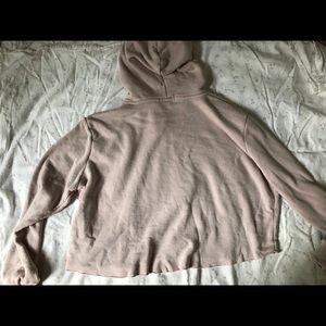 pink cropped hoodie